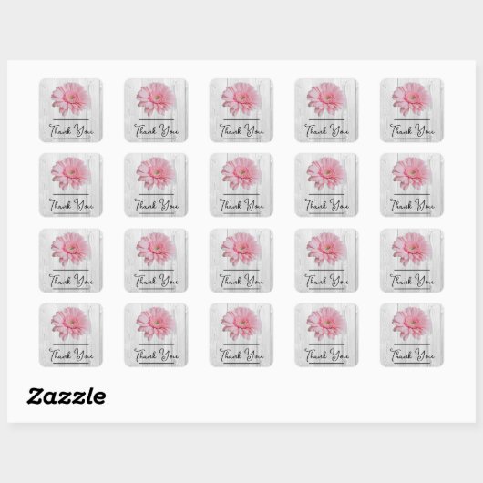 Sticker Rustique Gerber Daisy Merci (Feuille)