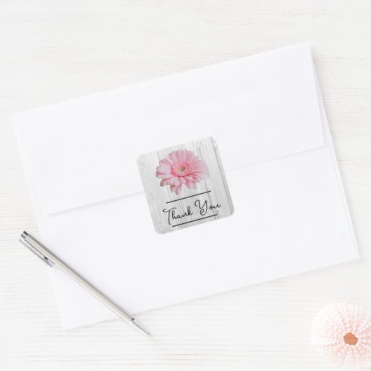 Sticker Rustique Gerber Daisy Merci (Enveloppe)