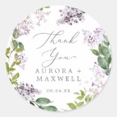 Sticker Rustique Lilac Merci de mariage Favor (Devant)