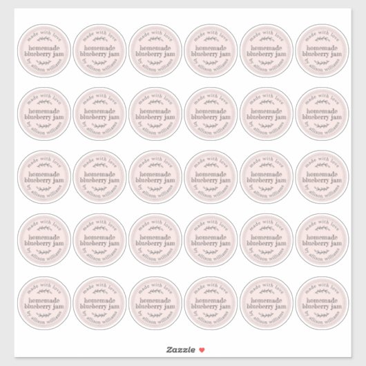 Sticker Rustique maison confiture de bleuets Pastel rose 2 (Feuille)