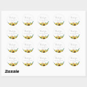 Sticker Rustique Merci Tournesol Faveur Mariage (Feuille)