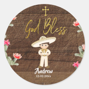 Sticker Rustique Mexicain Gold Charro Boy Baptiser