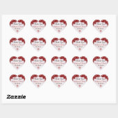Sticker Rustique Red Burlap Snowflakes Wedding Fav (Feuille)