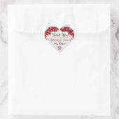 Sticker Rustique Red Burlap Snowflakes Wedding Fav (Sac)