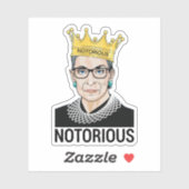 Sticker Ruth Bader Ginsburg, célèbre RBG (Feuille)