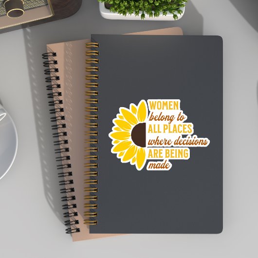 Sticker Ruth Bader Ginsburg Féministe RVB Tournesol Jaune