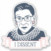 Sticker Ruth Bader Ginsburg "Je conteste" (Devant)