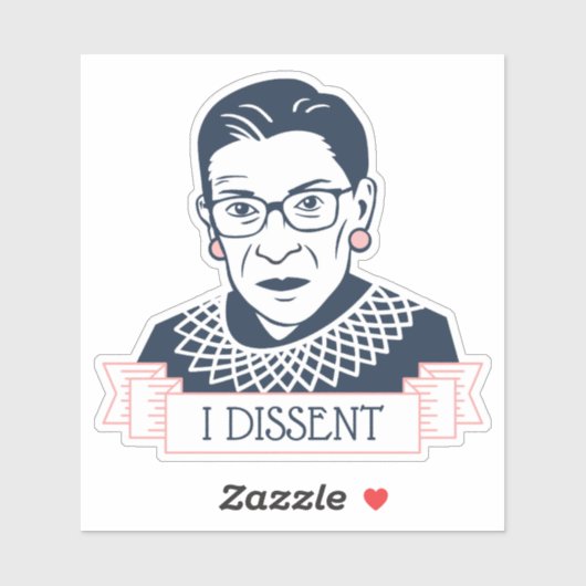 Sticker Ruth Bader Ginsburg "Je conteste" (Feuille)