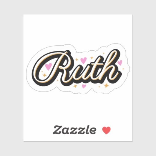 Sticker Ruth nom joli design (Feuille)