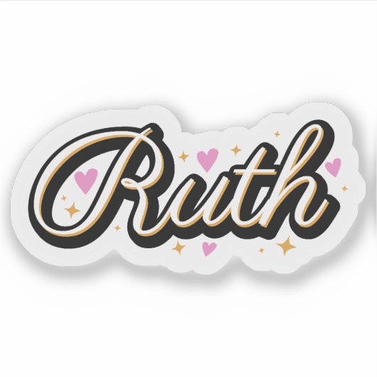 Sticker Ruth nom joli design (Devant)