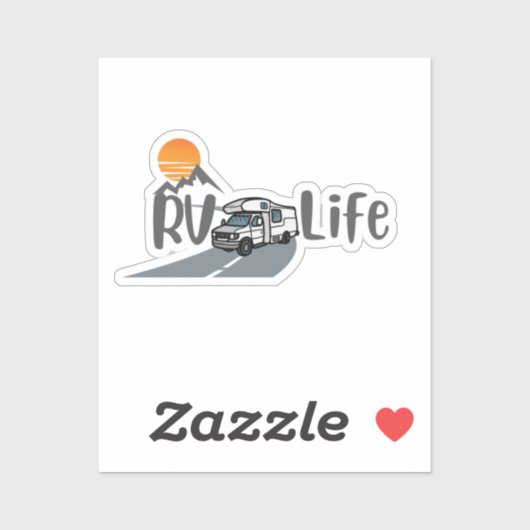 Sticker RV Life on the Road Classe C Motorhome (Feuille)
