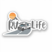 Sticker RV Life on the Road Classe C Motorhome (Recto)