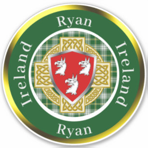 Sticker Ryan Irish Shield/Celtic Cross Personnalisé