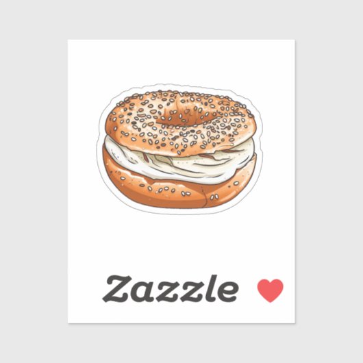 Sticker Sac à bagel de dessin animé (Feuille)