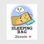 Sticker Sac à couchage amusant Pun à sac en papier (Feuille)