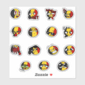 Sticker sac à visage à billes belgique (Feuille)