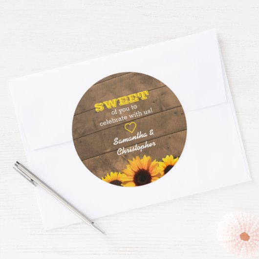 Sticker Sac-Bac Rustique et Fleurs de soleil en bo (Enveloppe)