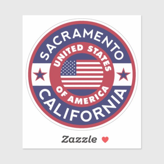 Sticker SACRAMENTO, Californie (Feuille)