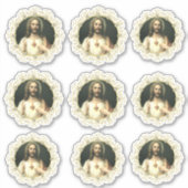 Sticker Sacré Coeur de Jésus Vinyle religieux (Devant)