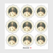Sticker Sacré Coeur de Jésus Vinyle religieux (Feuille)