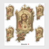 Sticker Sacré Coeur de Jésus Vinyle religieux (Feuille)