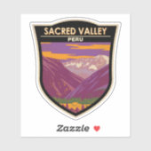 Sticker Sacred Valley Pérou Travel Art Vintage (Feuille)