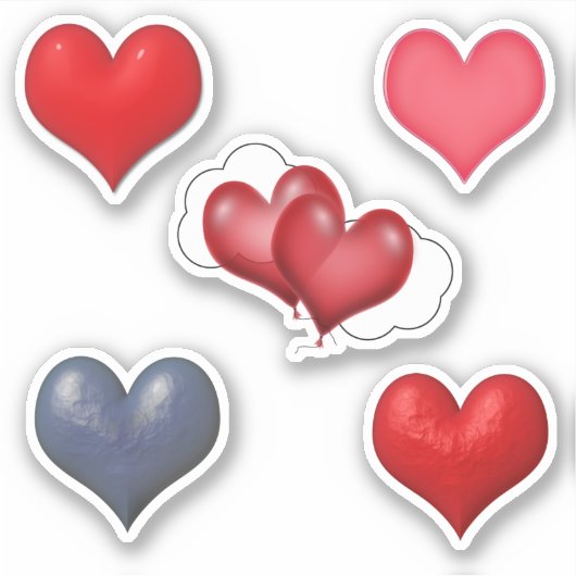 Sticker Sacs à dos Coeurs Saint-Valentin (Devant)