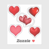 Sticker Sacs à dos Coeurs Saint-Valentin (Feuille)