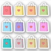 Sticker Sacs de Shopping Mignons Dépensez de l'Argent Plan (Devant)