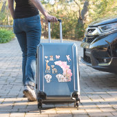 Sticker Safari animal Blush rose Boho bébé fille douche (Valise Insitu)