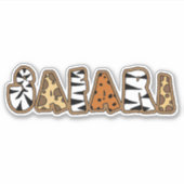 Sticker Safari en lettres Posters de animaux (Devant)