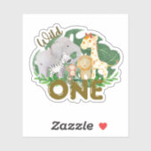 Sticker Safari Wild One Animaux Feuilles tropicaux (Feuille)