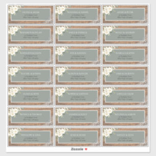 Sticker Sage Green Eucalyptus Blanc Floral Adresse St