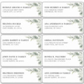Sticker Sage Green Eucalyptus Mariage Nom d'hôte Adresse (Devant)