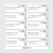 Sticker Sage Green Eucalyptus Mariage Nom d'hôte Adresse (Feuille)