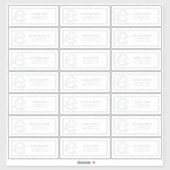 Sticker Sage Green Leafy Crest Monogram Adresse du client (Feuille)