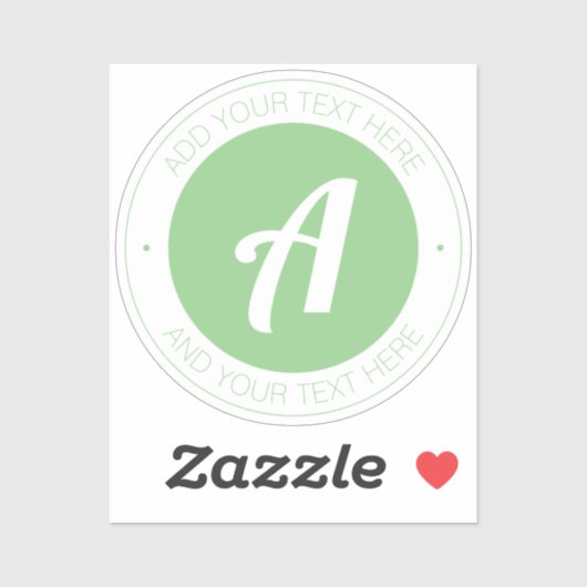 Sticker Sage Green Monogramme ou Ajouter un logo | transpa (Feuille)