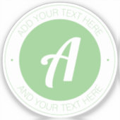 Sticker Sage Green Monogramme ou Ajouter un logo | transpa (Recto)