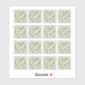 Sticker Sage Green QR Code Laser Coupe Vinyle (Feuille)