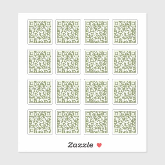 Sticker Sage Green QR Code Laser Coupe Vinyle (Feuille)
