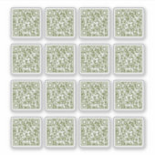 Sticker Sage Green QR Code Laser Coupe Vinyle (Devant)
