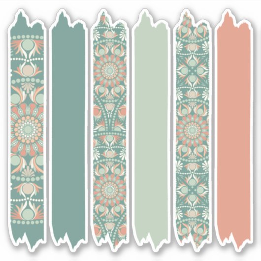 Sticker Sage & Sand Retro Cheer Mandala Motif Washi Tape (Devant)