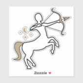 Sticker Sagittarius Archer signe feu symbole astrologique (Feuille)