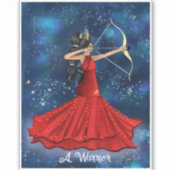 Sticker Sagittarius Déesse Féminine Avec Texte Personnalis (Devant)