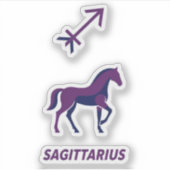 Sticker Sagittarius Purple Geometric Stallion (Devant)