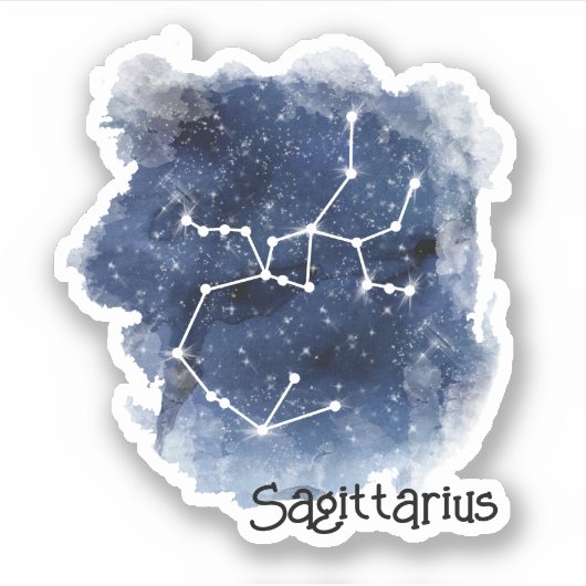Sticker Sagittarius Starry Night Constellation Coupe perso (Devant)