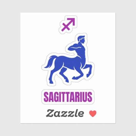 Sticker Sagittarius Zodiac Blue Silhouette Centaur (Feuille)