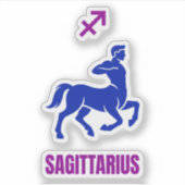 Sticker Sagittarius Zodiac Blue Silhouette Centaur (Devant)