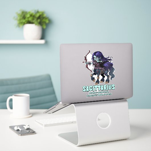 Sticker Sagittarius Zombie (Ordinateur portable sur le bureau)