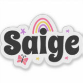 Sticker Saige nom joli design (Devant)